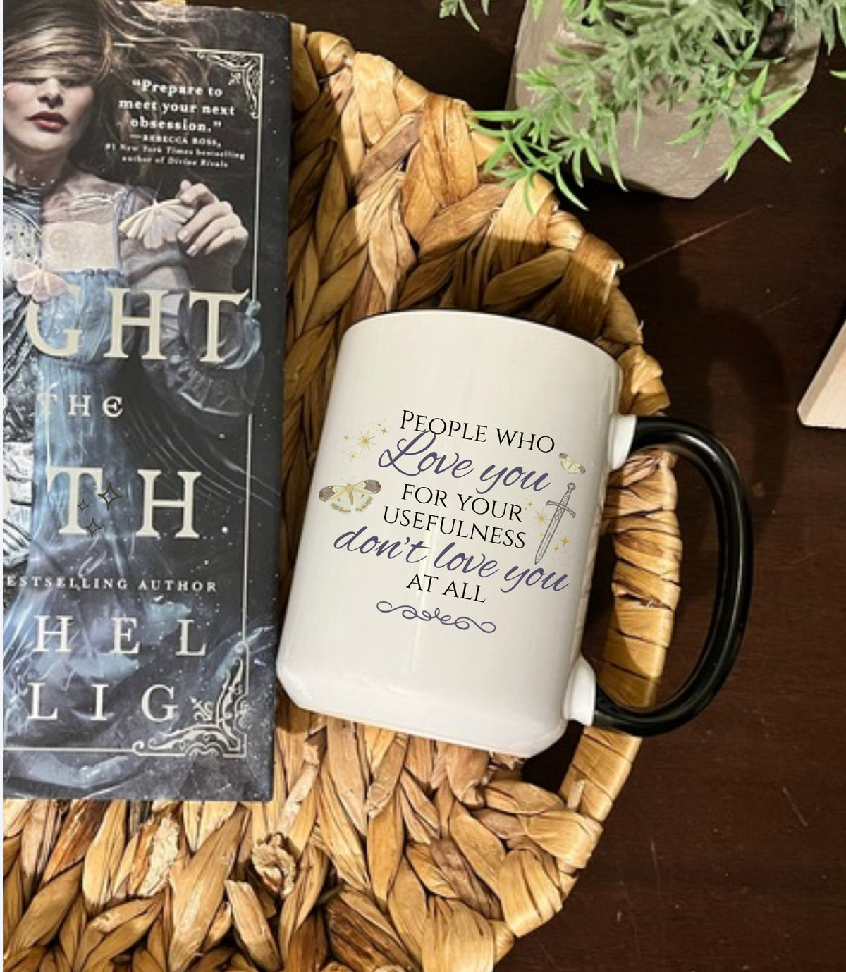 Knight and the Moth Quote Mug